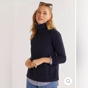 NWT Dudley Stephens Greenpoint Turtleneck - size SMALL in navy blue fleece